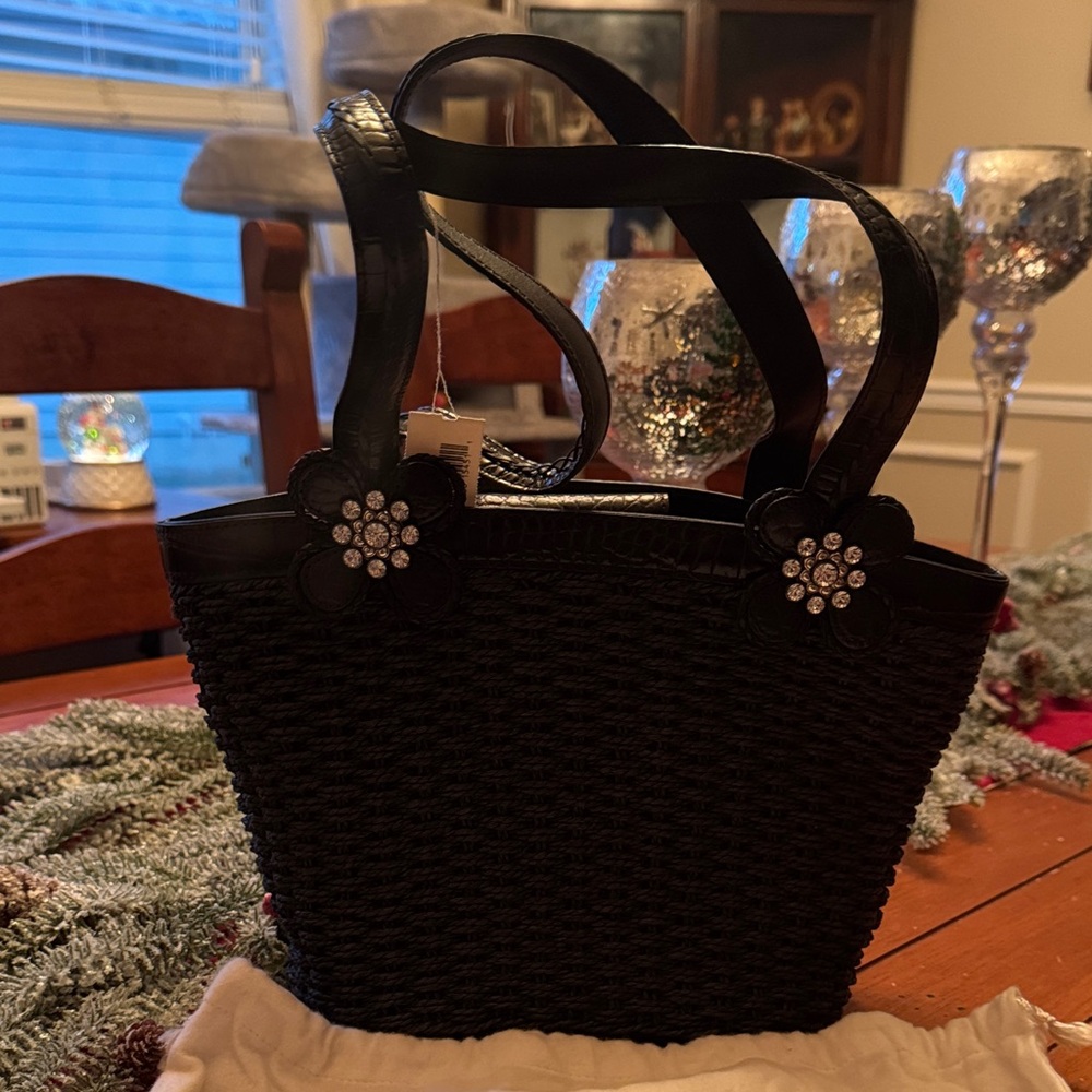 Brighton Black Woven Handbag